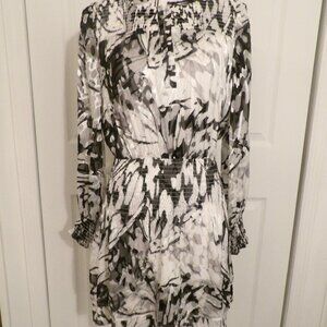 Beautiful White House Black Market Smocked Blouson Dress XSP NWT $160
